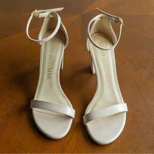 Stuart Weitzman Nearly Nude Soft Pink Leather Sandals